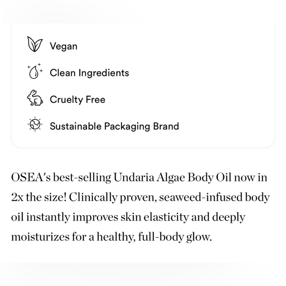 OSEA Undaria Algae Body Oil Travel Size - Picture 6 of 9